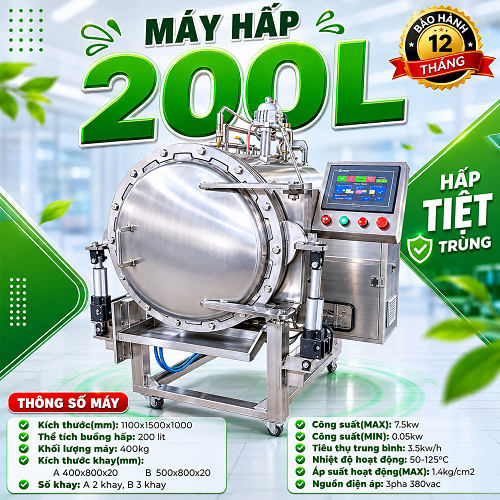 Máy hấp tiệt trùng hủ yến - 200L