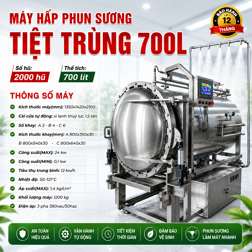 Máy hấp tiệt trùng hủ yến - 700L