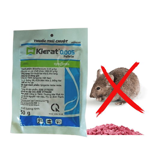 THUỐC DIỆT CHUỘT Klerat 0,005 Gói 50g CHUYÊN DỤNG HIỆU QUẢ